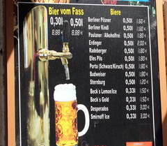 Цены в Берлине в Германии в барах, Цены в пивной